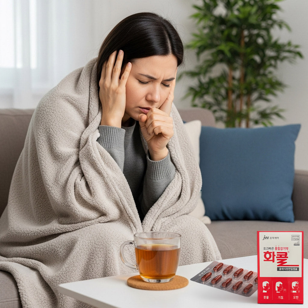 복합 종합 감기약 화콜 클래식원 10 연질캡슐 - 복합적인 감기 증상 완화를 위한 액상 연질캡슐 종합감기약