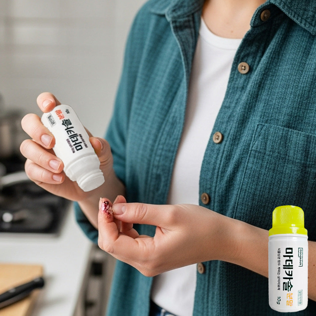 마데카솔 분말 10g - 진물/습성 상처를 위한 뿌리는 재생 파우더