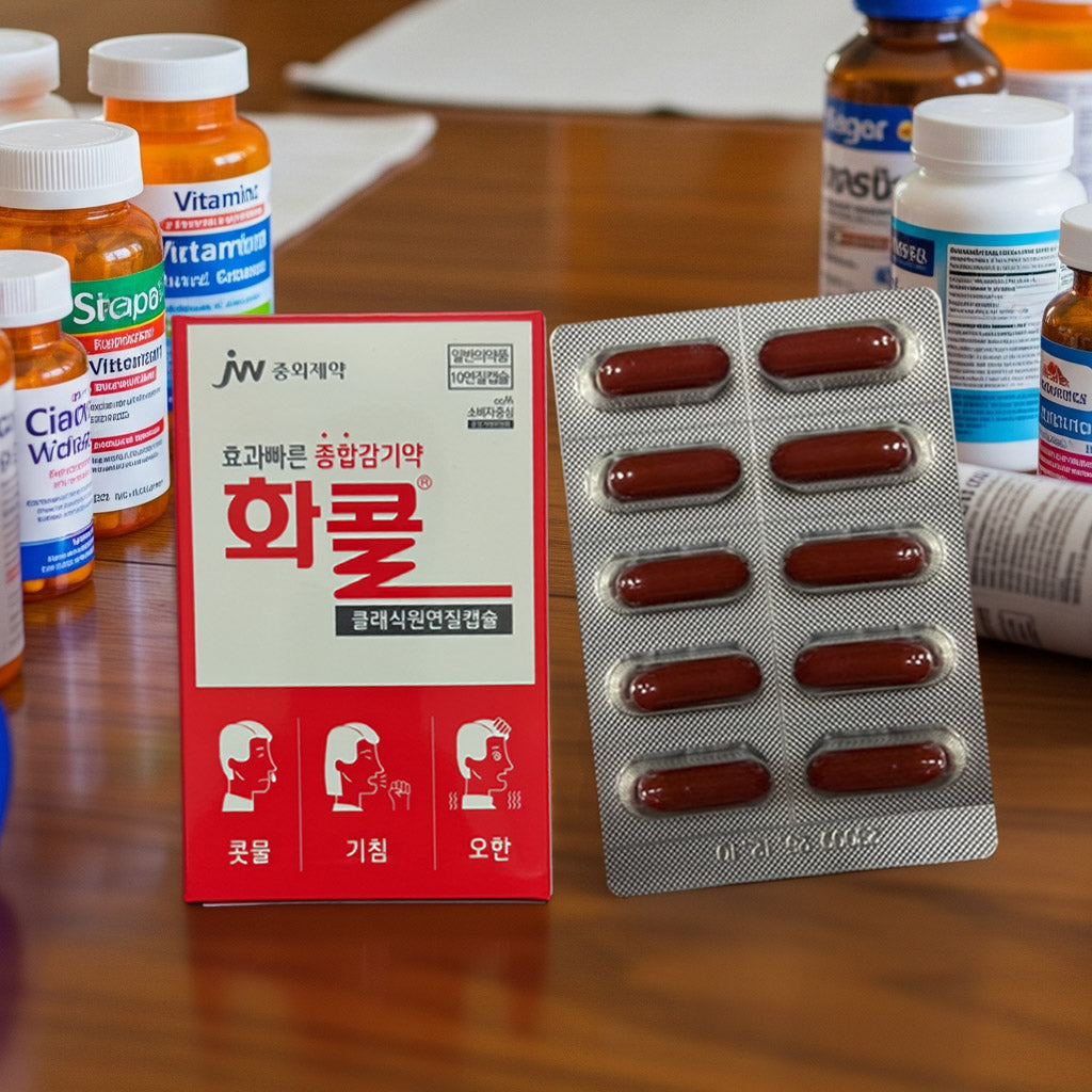 복합 종합 감기약 화콜 클래식원 10 연질캡슐 - 복합적인 감기 증상 완화를 위한 액상 연질캡슐 종합감기약