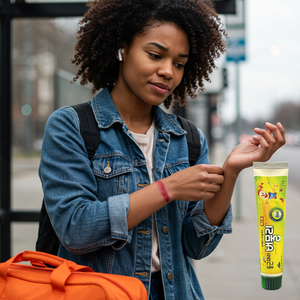 둥근머리 버물리 에스겔 35g – 벌레 물림, 가려움증, 피부염을 위한 겔 타입 외용제