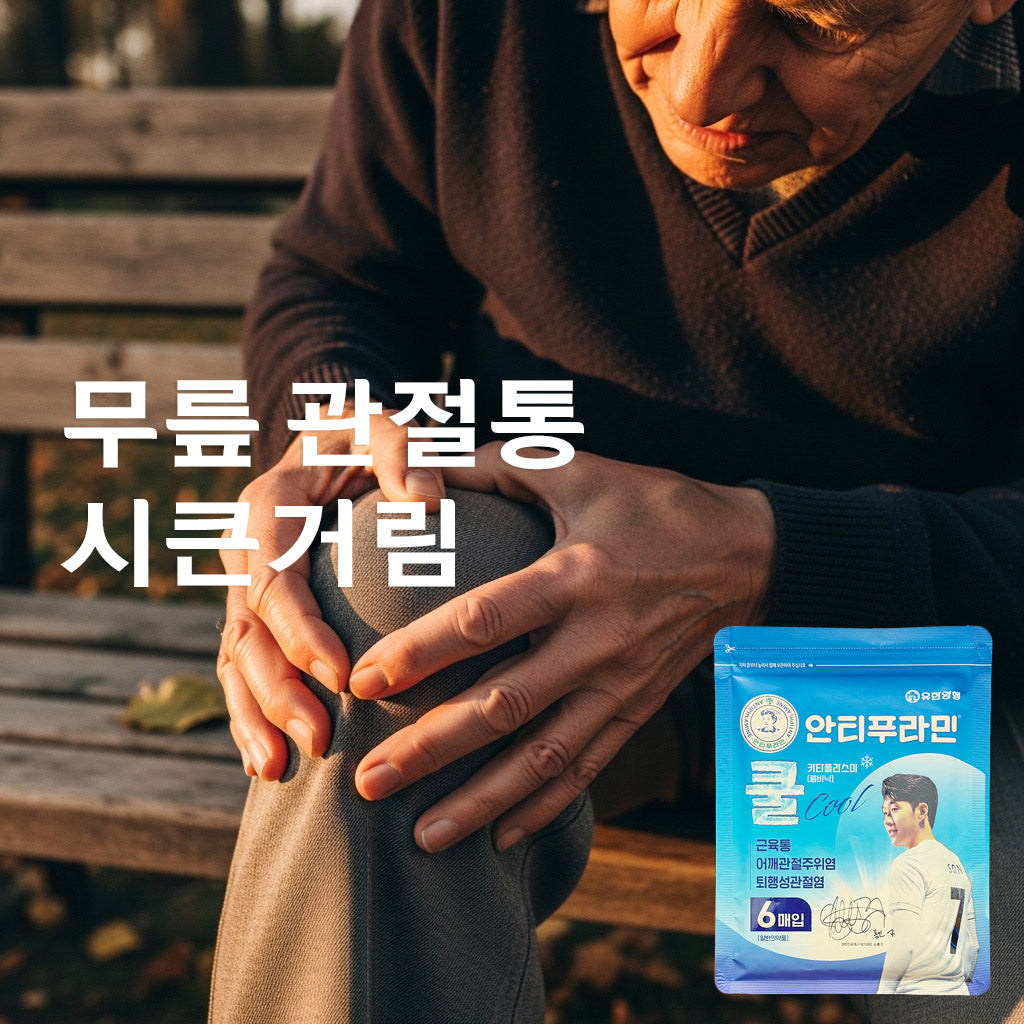 Yuhan Corporation Antiphlamine Cool (5 sheets) - Cooling sensation, rapid pain relief, muscle pain relief, and arthritis relief.