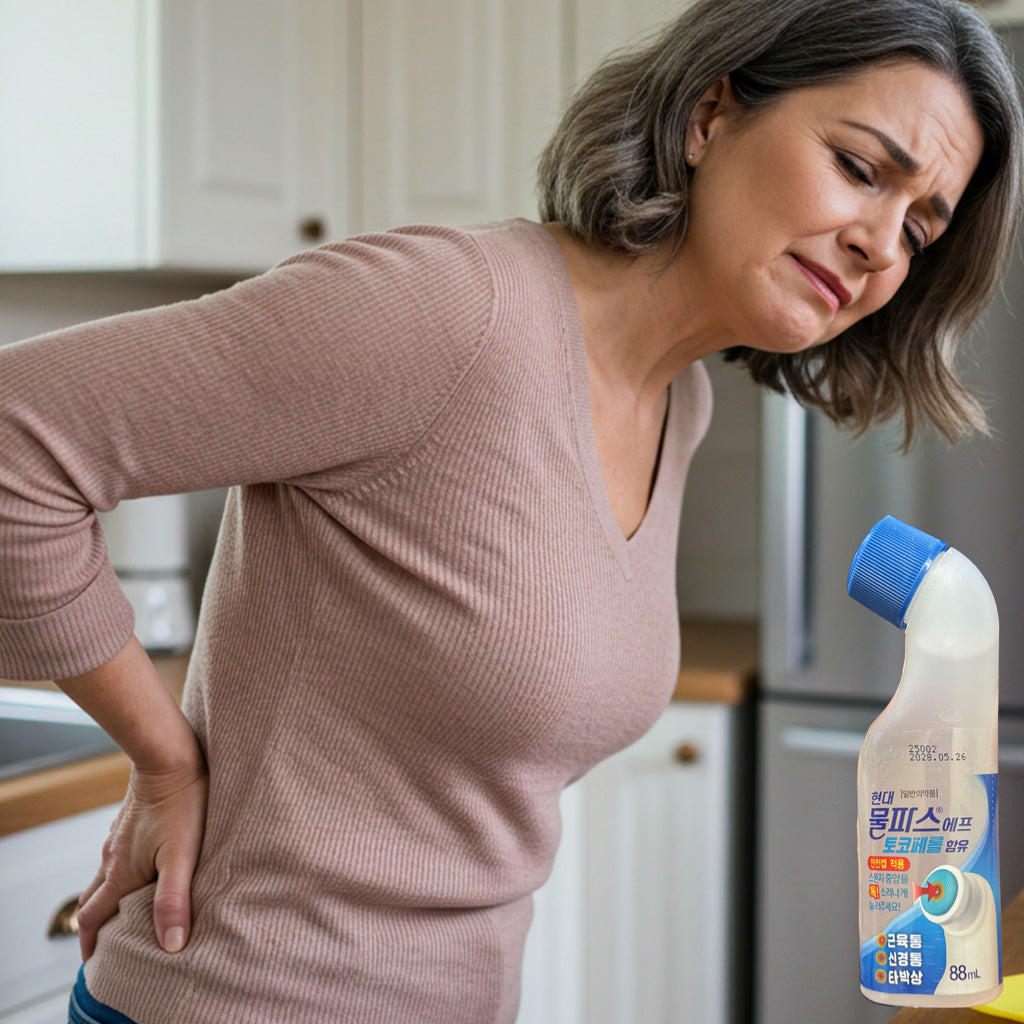 물파스 에프 국소 진통 완화 액 88ml (약 2.98 fl oz) - 근육 및 관절 통증 쿨링 완화 - 스펀지 팁