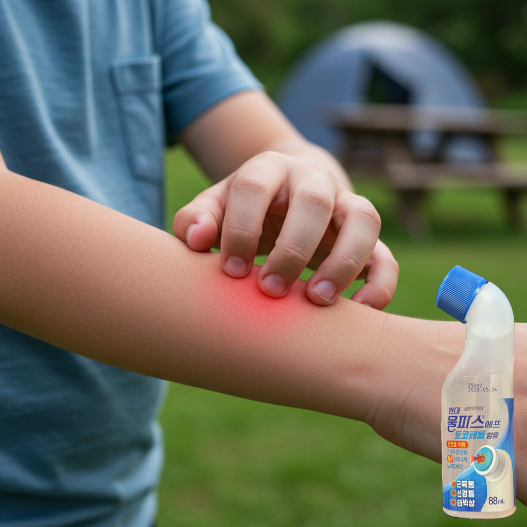 물파스 에프 국소 진통 완화 액 88ml (약 2.98 fl oz) - 근육 및 관절 통증 쿨링 완화 - 스펀지 팁