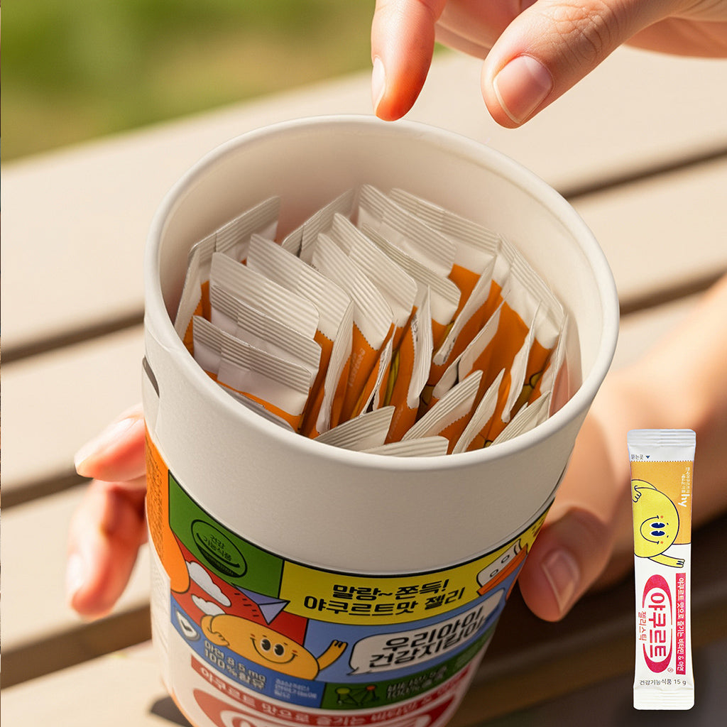 야쿠르트 젤리스틱 – 450g (15g × 30포) 유산균의 풍미와 영양을 젤리로 간편하게